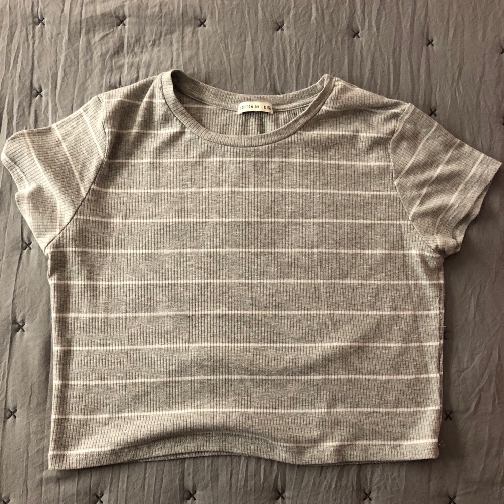Cotton on stripped cropped T-shirt